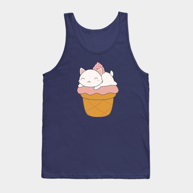 Kawaii Cute Ice Cream Cone T-Shirt Tank Top by happinessinatee